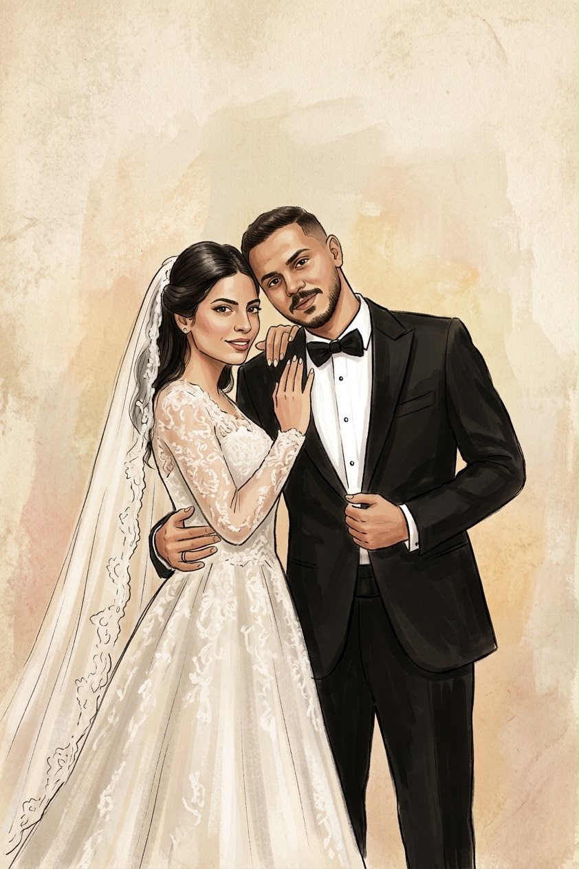 A portrait of Abdelrahman and Mervat